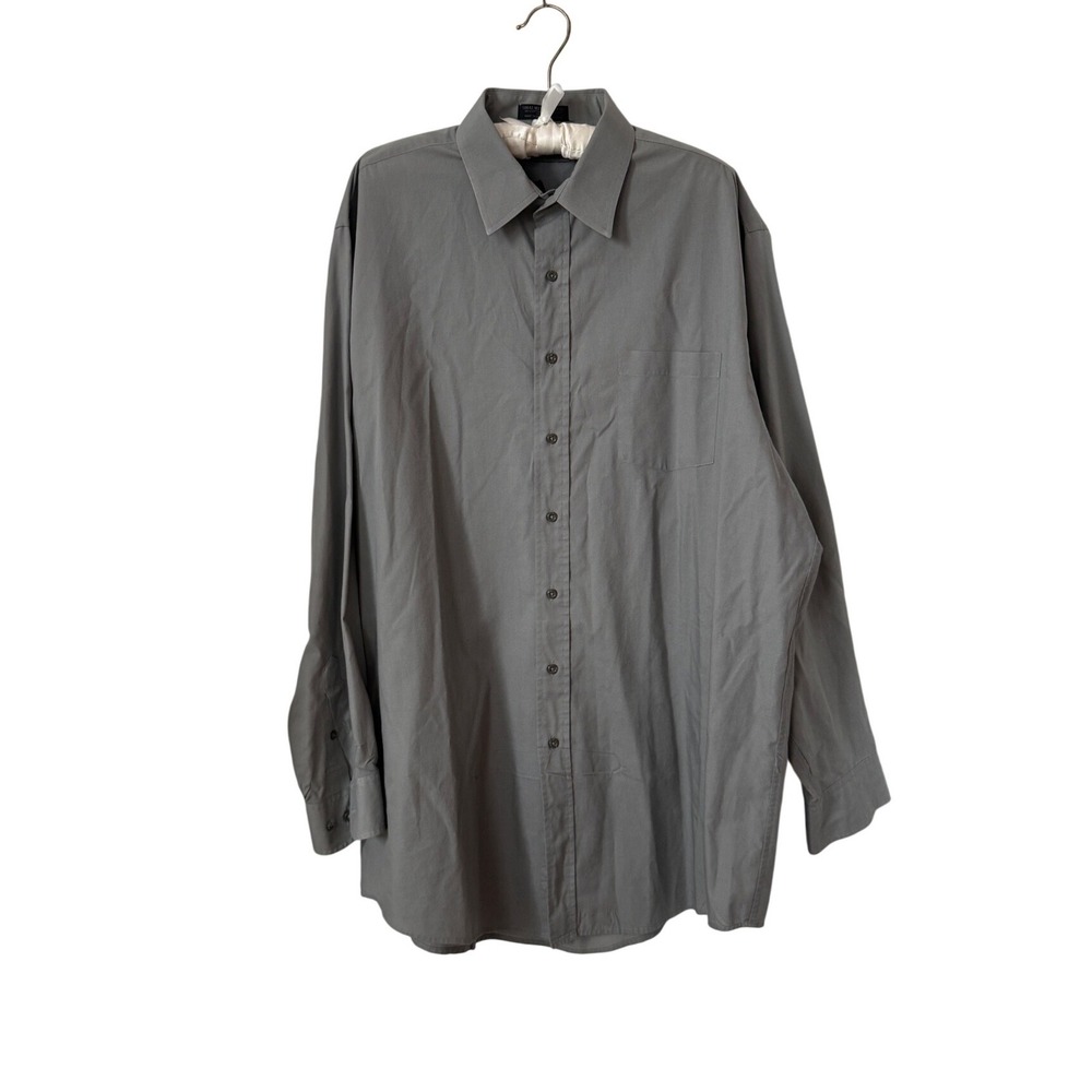 Oleg Cassini men's vintage dress shirt gray‎ tall 17 1/2 /36